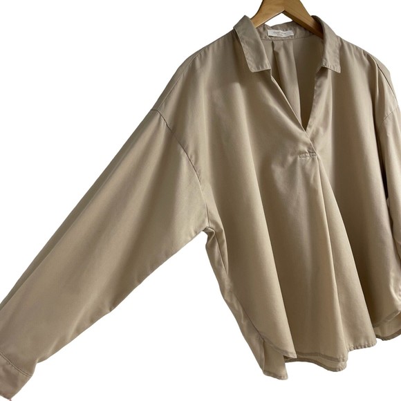 Chocol Raffine Robe Womens Lightweight Pullover Long Sleeve Beige Blouse Size S - Picture 4 of 7